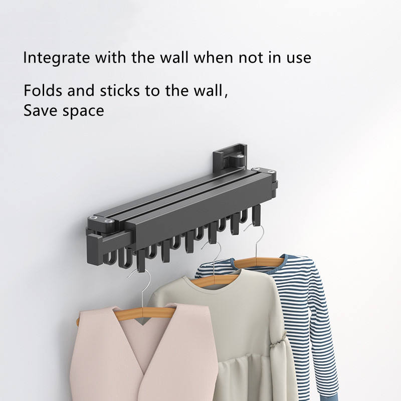 Розкладна настінна вішалка-сушарка Easy Dry 101x23х10х6.5см LS-7828 Black Розкладна настінна вішалка-сушарка Easy Dry 101x23х10х6.5см LS-7828 Black