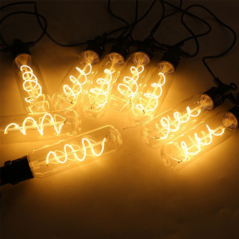 Вулична світлодіодна гірлянда 5м на 10 ламп від мережі 220В «Подовжені лампи спіраль» NC-7823 Вулична світлодіодна гірлянда 5м на 10 ламп від мережі 220В «Подовжені лампи спіраль» NC-7823