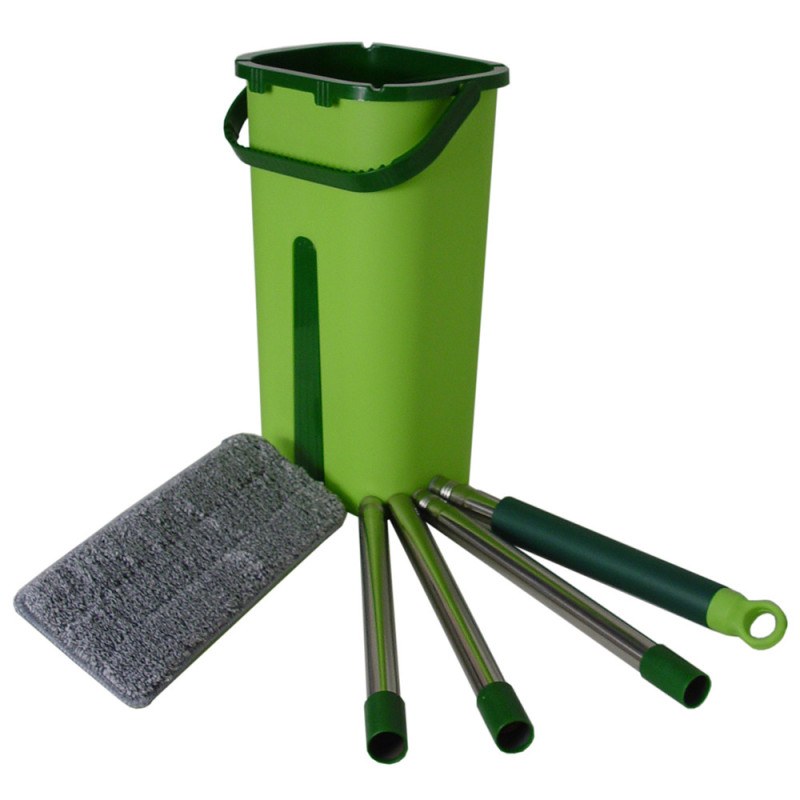 Швабра з відром 5л з віджимом телескопічна ручка Stenson MH-3554 Green (ST1093)