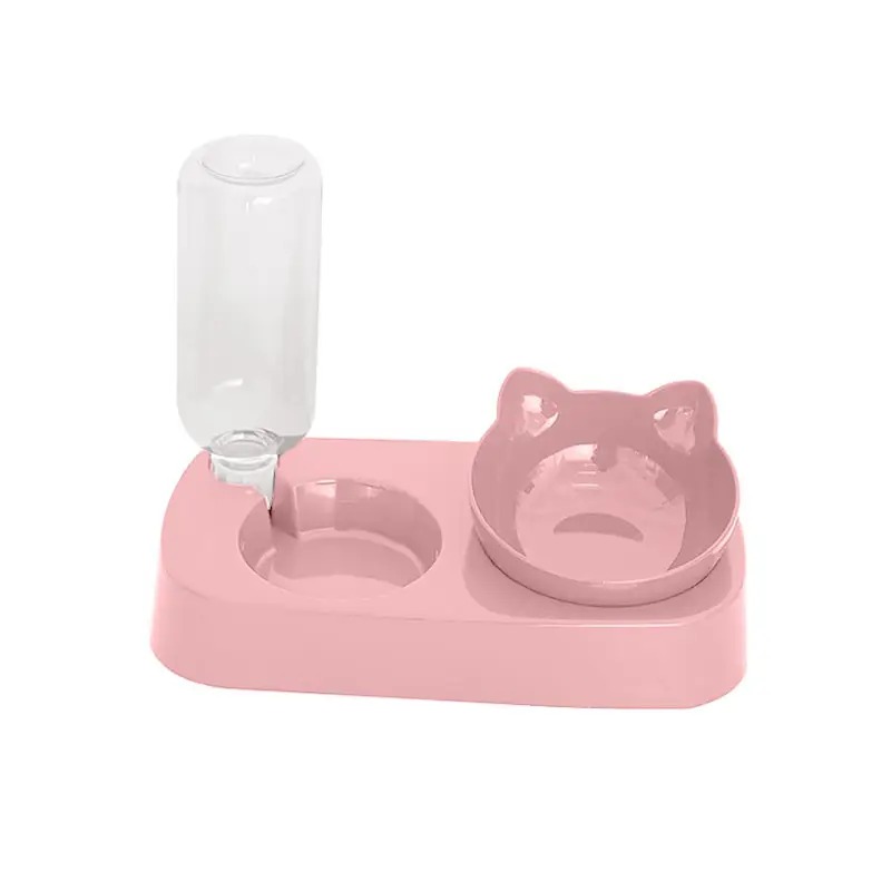 Миска для котів годівниця з напувалкою для невеликих і середніх порід 220*282*145мм Taotaopets 119906 Pink