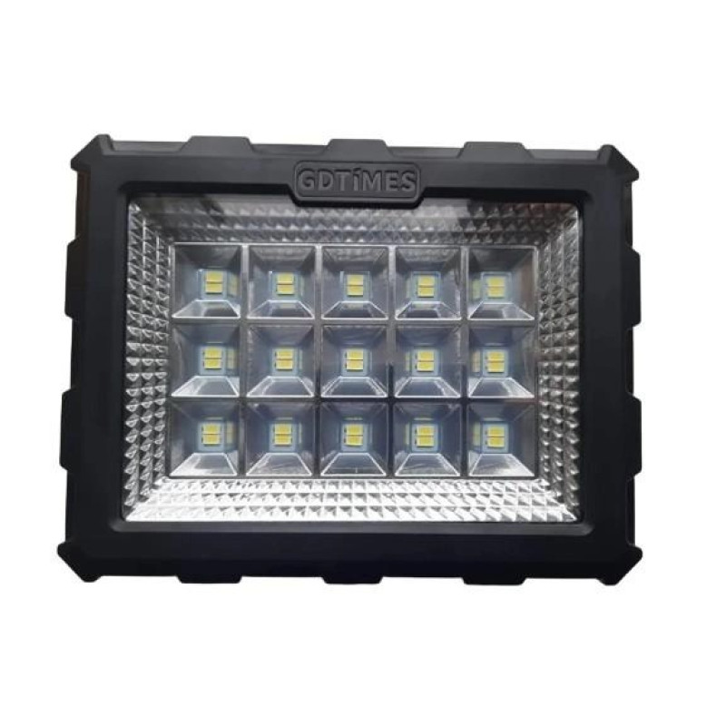 Переносна сонячна станція - ліхтар із сонячною панеллю та трьома LED лампами GDTIMES GD-106 Black