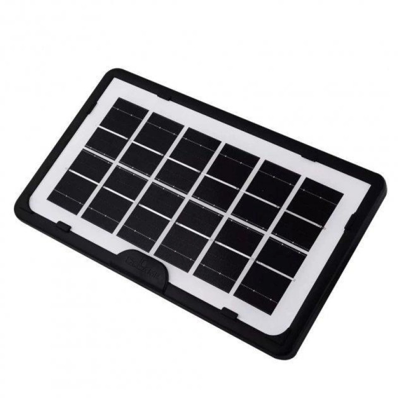 Ручний LED ліхтар із портативною сонячною панеллю та 3 лампи Комплект зарядна станція GD-105 Black