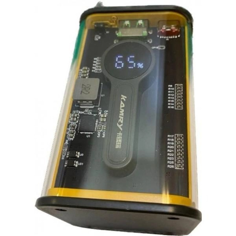 Портативна зарядка Power Bank 20000 mAh 22,5W з індикатором рівня заряду KP-25 Black/Gold