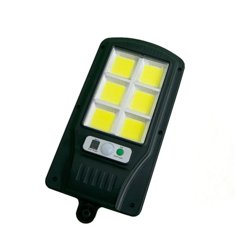 Ліхтар вуличний на стовп з пультом з датчиком руху на сонячній батареї Solar Light 6COB Black