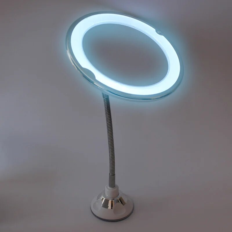 Дзеркало для макіяжу з присоскою на гнучкій ніжці зі збільшенням 10х та LED підсвічуванням Ultra Flexible Mirror White Дзеркало для макіяжу з присоскою на гнучкій ніжці зі збільшенням 10х та LED підсвічуванням Ultra Flexible Mirror White