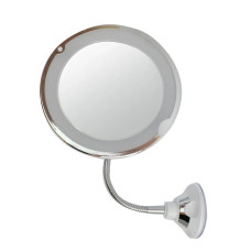 Дзеркало для макіяжу з присоскою на гнучкій ніжці зі збільшенням 10х та LED підсвічуванням Ultra Flexible Mirror White