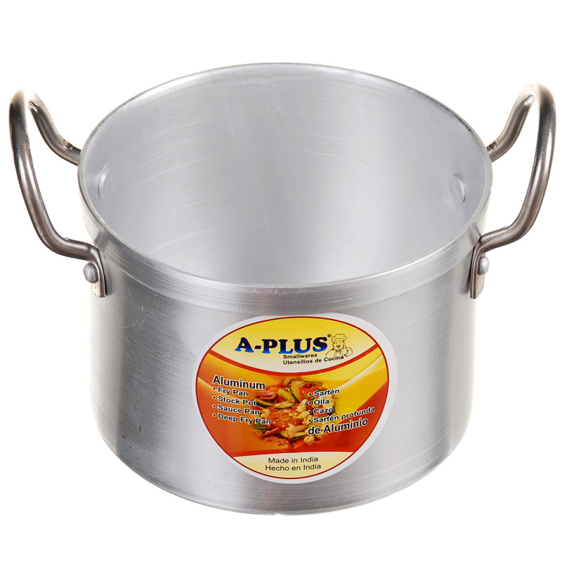 Набір алюмінієвих каструль із кришками з 12 предметів A-Plus 0431-0436 Silver