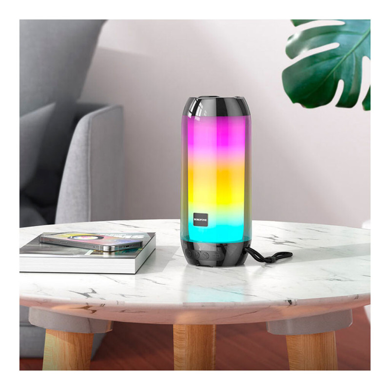 Портативна бездротова колонка Bluetooth 5W FM, LED BOROFONE BR25 Crazy sound Black
