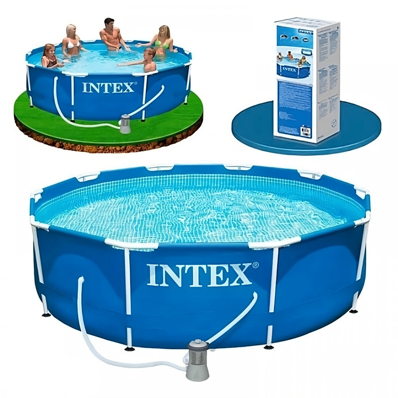 Каркасний басейн сімейний Intex 28212 366х76см 6503л з фільтр-насосом 2006л/год Синій