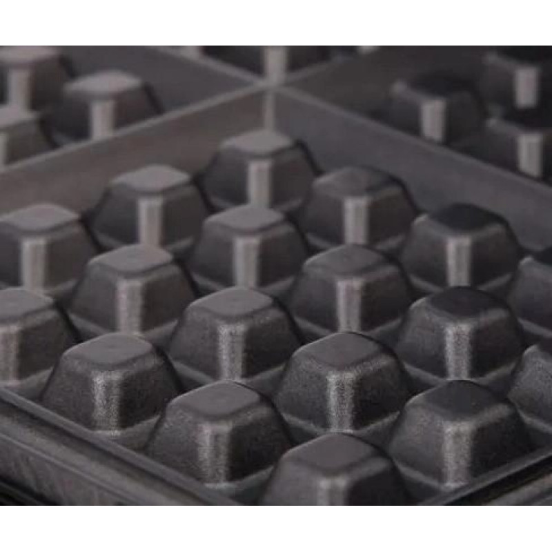 Електрична вафельниця для бельгійських вафель з антипригарним покриттям, захистом від перегріву та терморегулятором 2000Вт Edenberg EB-64407 Чорний/Сірий