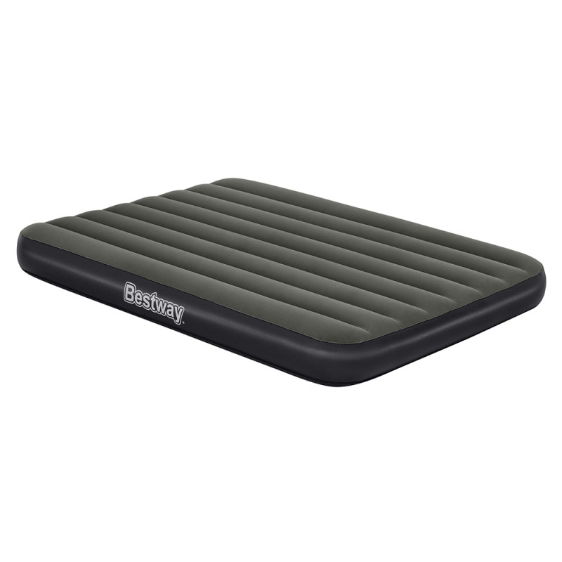 Надувний флокований двомісний матрац ПВХ з велюровим покриттям до 300кг Bestway 6713M 191x137x25см Olive