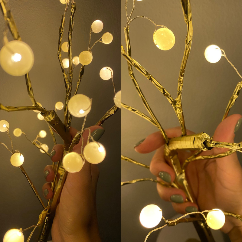 Лампа LED настільна Перлинове золоте дерево 45 см USB + батарейки AA 3шт SFK-25 Golden Лампа LED настільна Перлинове золоте дерево 45 см USB + батарейки AA 3шт SFK-25 Golden