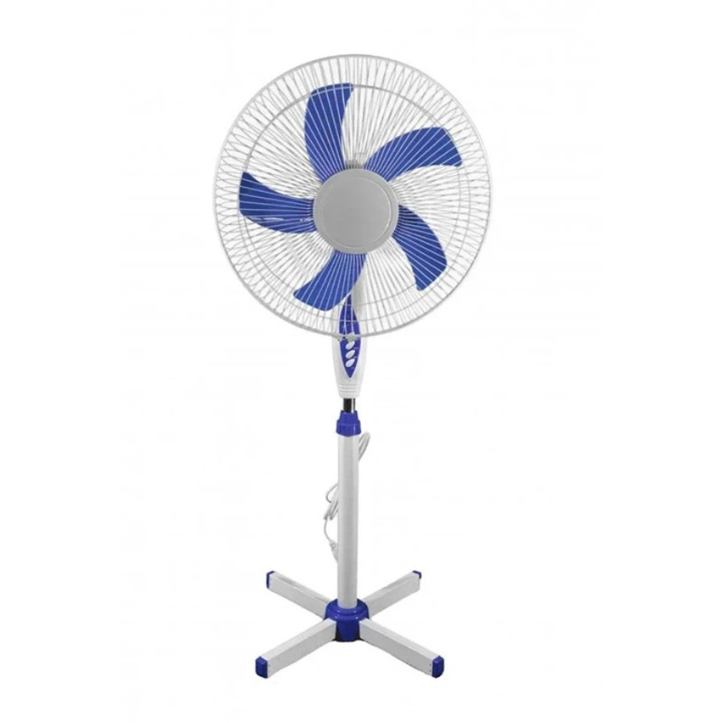 Вентилятор підлоговий з 3 швидкостями та 5 лопастей 70 Вт Rainberg (RB-1601) White