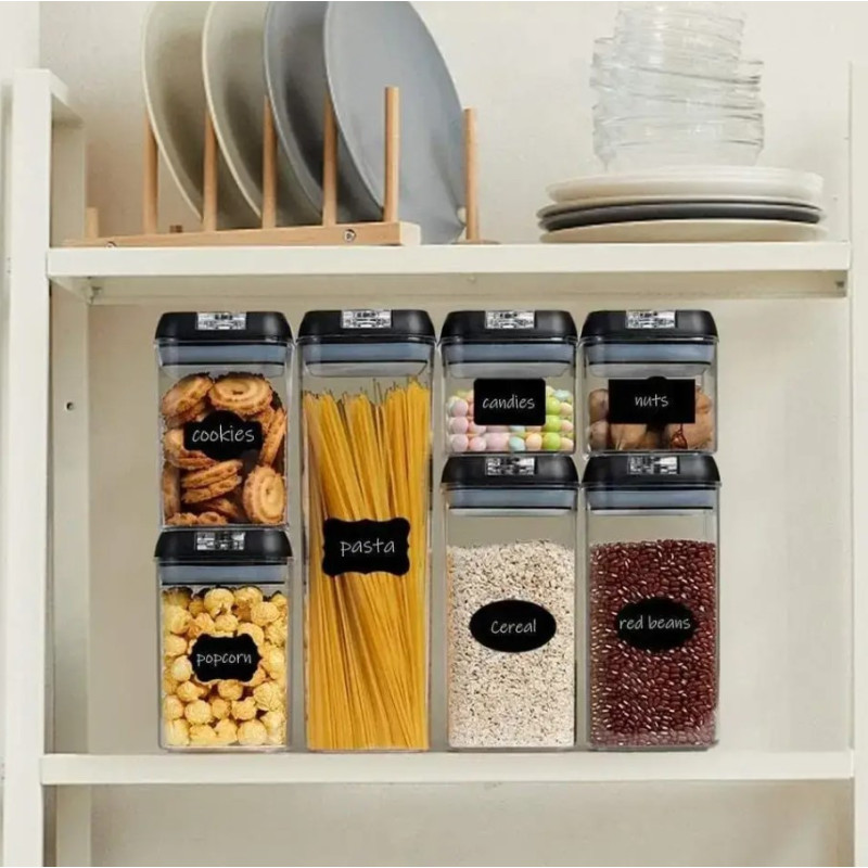 Набір контейнерів для продуктів із 7 предметів Black/Transparent