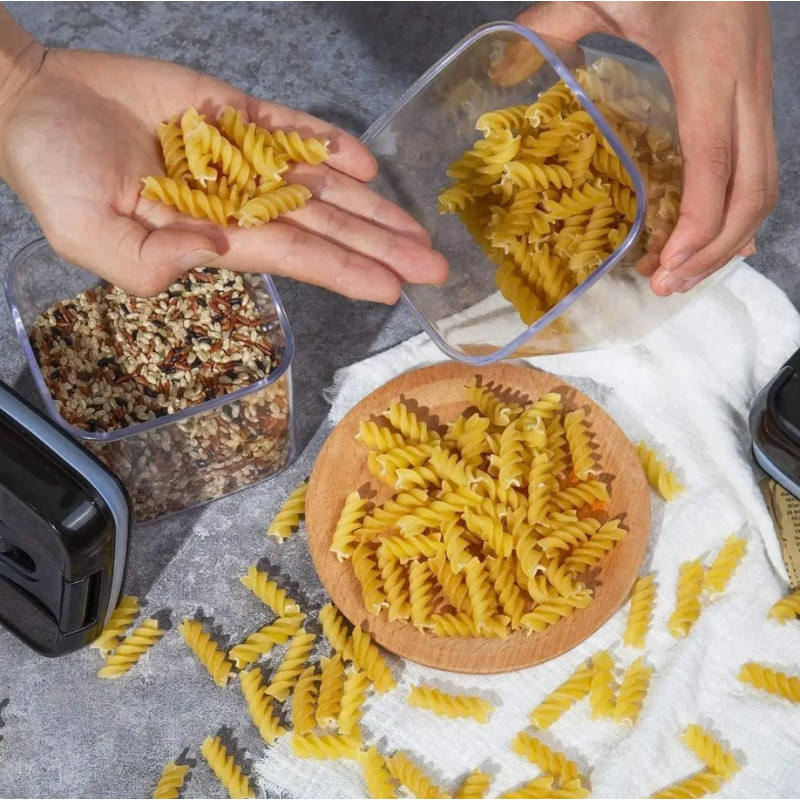 Набір контейнерів для продуктів із 7 предметів Black/Transparent