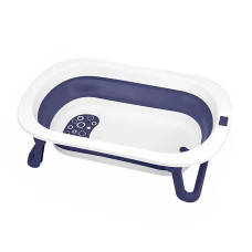 Дитяча складана ванночка для немовлят з отвором для зливу Bestbaby BH-328 Blue/White