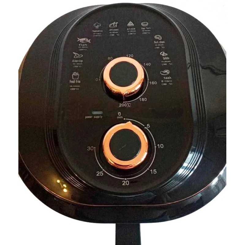 Аерофритюрница безмасляная с антипригарным покрытием и LCD дисплеем Rainberg RB-2242 6л 3800Вт Black