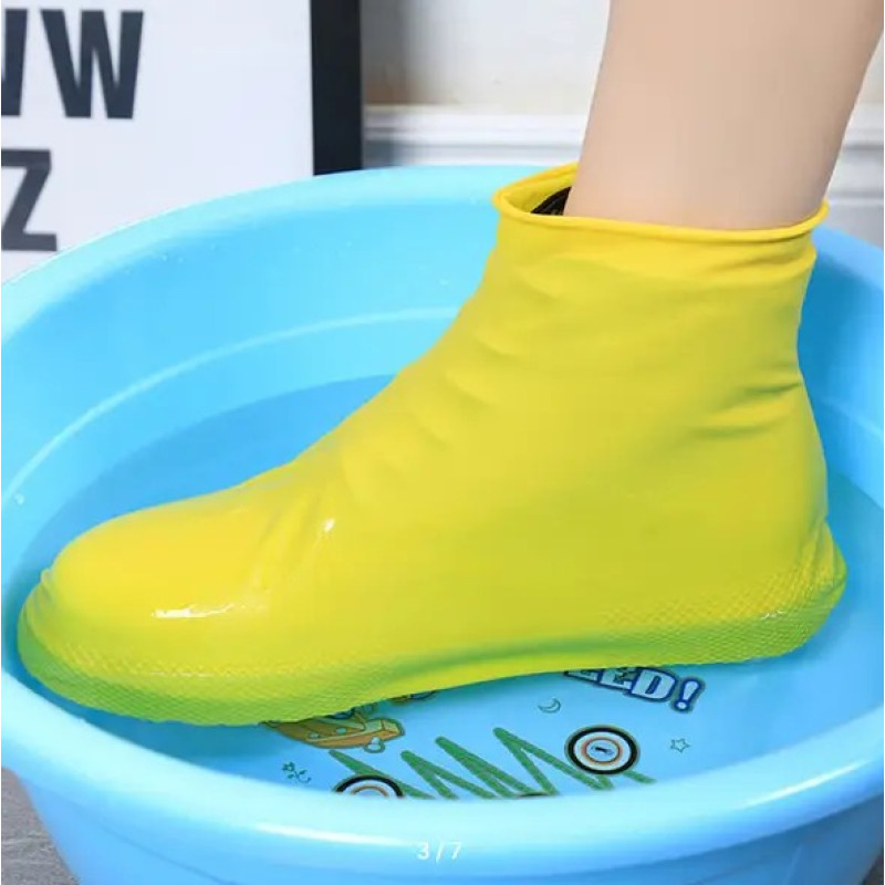Силіконові чохли бахіли для взуття від дощу та бруду всесезонні розмір L 41-45 Yellow