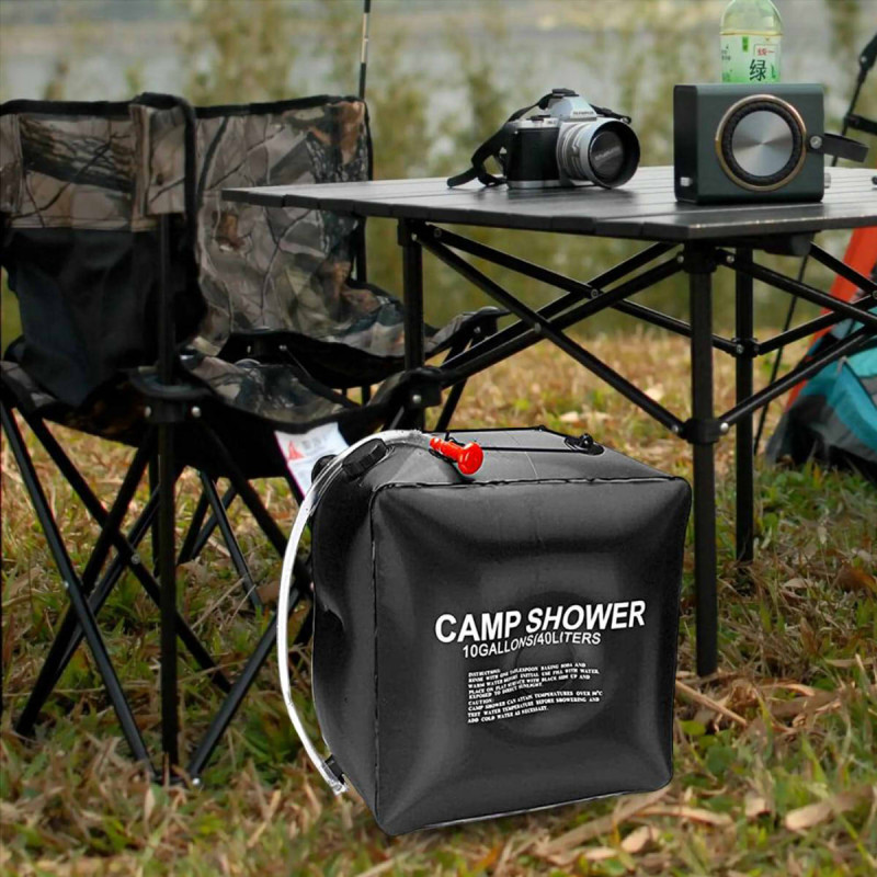 Портативний душ туристичний підвісний літній для кемпінгу і дачі на 40л з лійкою Camp Shower Black Портативний душ туристичний підвісний літній для кемпінгу і дачі на 40л з лійкою Camp Shower Black