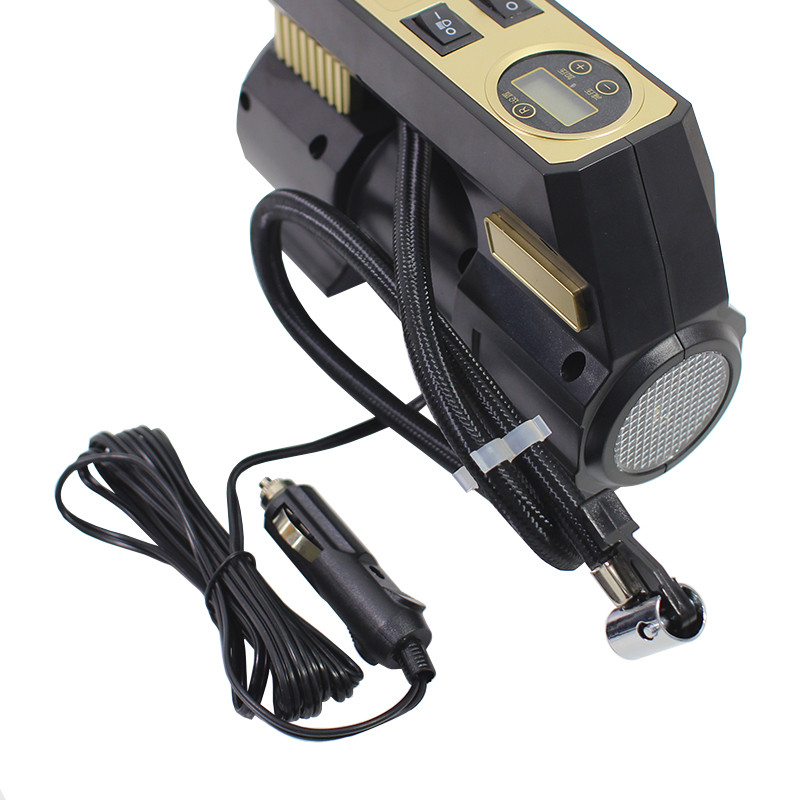 Набір для автомобіліста автомобільний компресор з дисплеєм та інструменти у пластиковому кейсі AIKESI LB-70SG Black