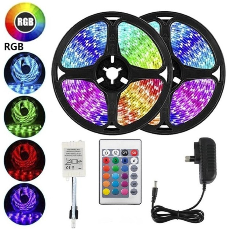 Світлодіодна LED USB APP стрічка для декору RGB з пультом та адаптером 5 метрів SF-20 Multicolor