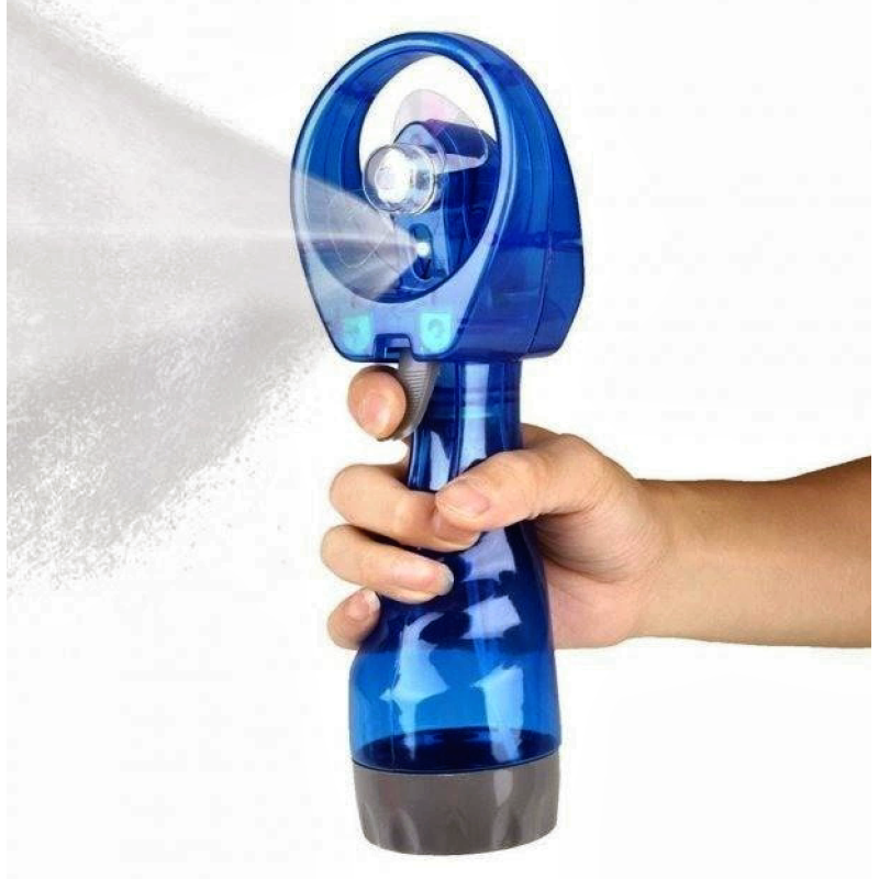 Ручний вентилятор з розпиленням води на батарейках Water Spray Fan 6412 портативний зволожувач (кондиціонер)