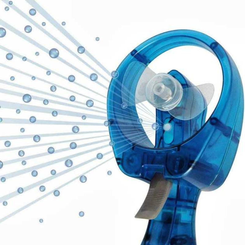 Ручний вентилятор з розпиленням води на батарейках Water Spray Fan 6412 портативний зволожувач (кондиціонер)