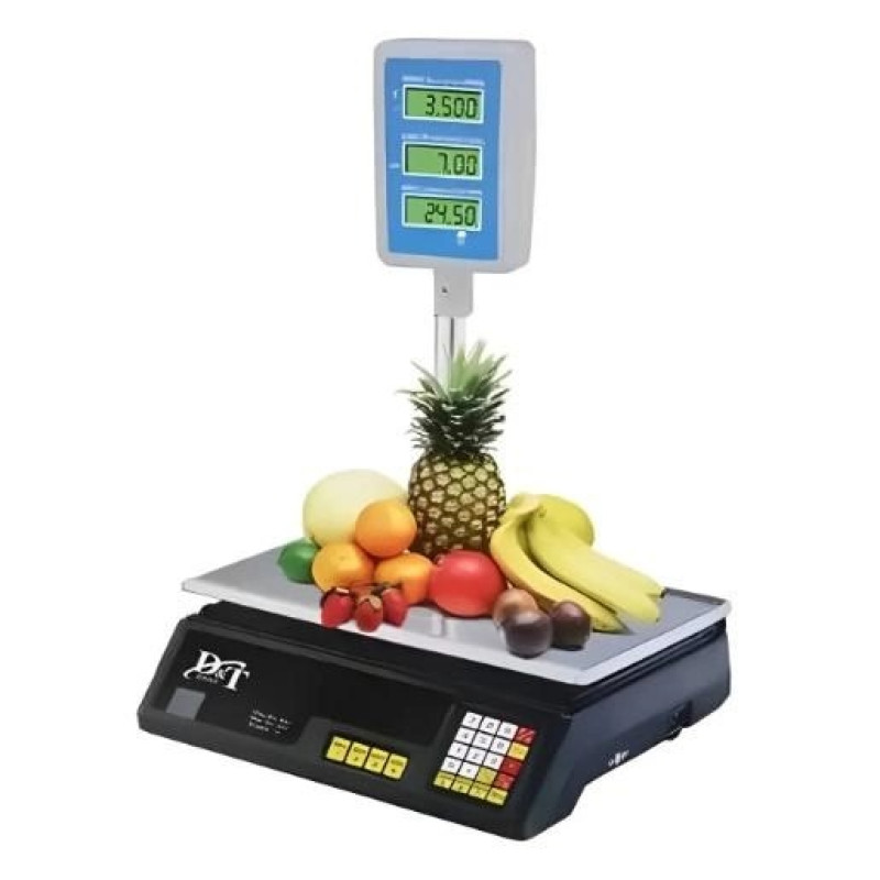 Ваги електронні з дисплеєм на стійці акумуляторні до 50кг DT Smart DT-5053 Black