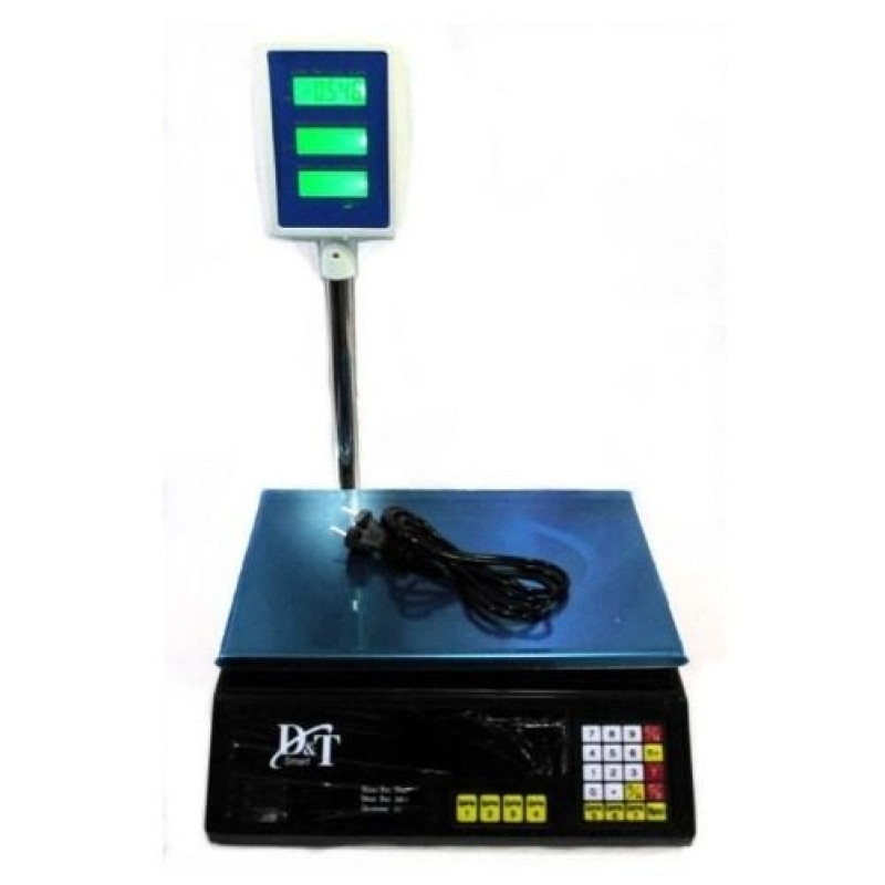 Ваги електронні з дисплеєм на стійці акумуляторні до 50кг DT Smart DT-5053 Black