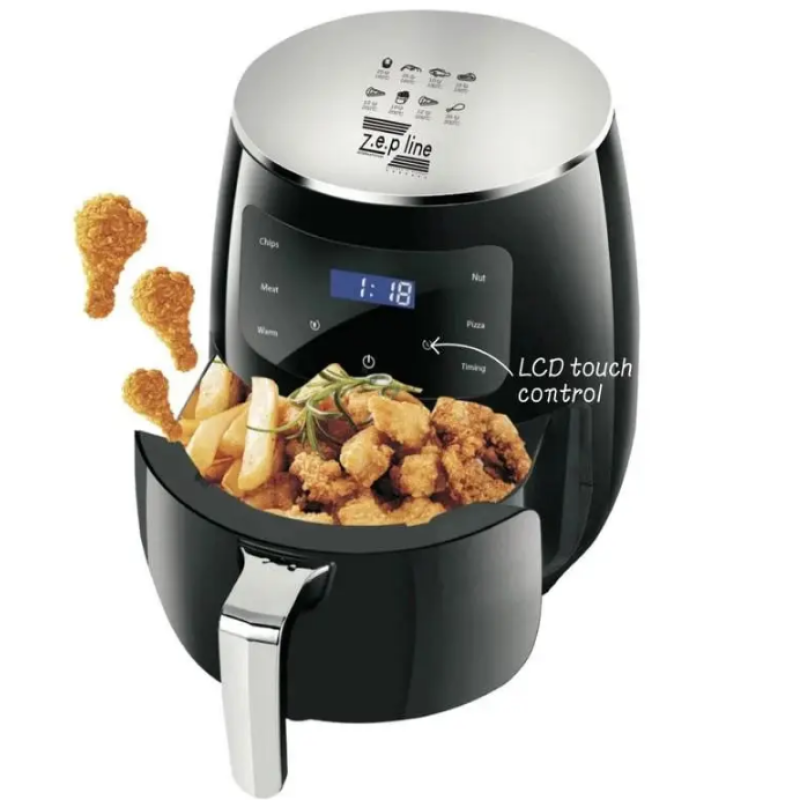 Электрическая аэрофритюрница безмасляная мультипечь с LCD дисплеем Zepline ZP-085 6л 3000 Вт Black