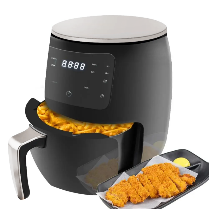 Электрическая аэрофритюрница безмасляная мультипечь с LCD дисплеем Zepline ZP-085 6л 3000 Вт Black