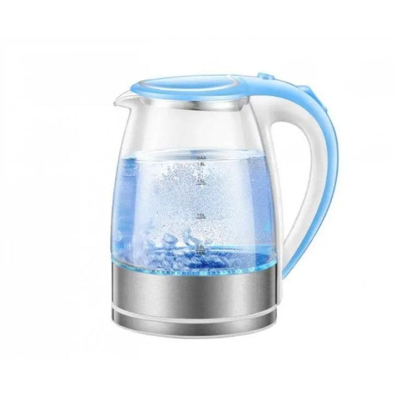 Електричний скляний чайник з підсвічуванням Goldteller MG-06 1.8л 1500Вт 220В 50Гц Goldteller MG-07 Синій