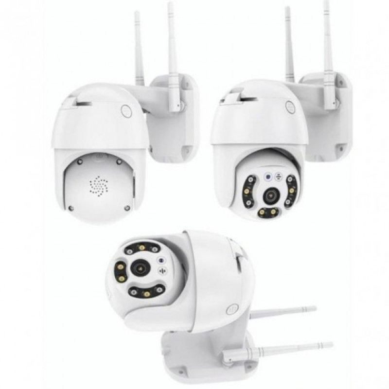 Бездротова WiFi камера відеоспостереження вулична поворотна з віддаленим доступом 2MP HD1080P PTZ XM White