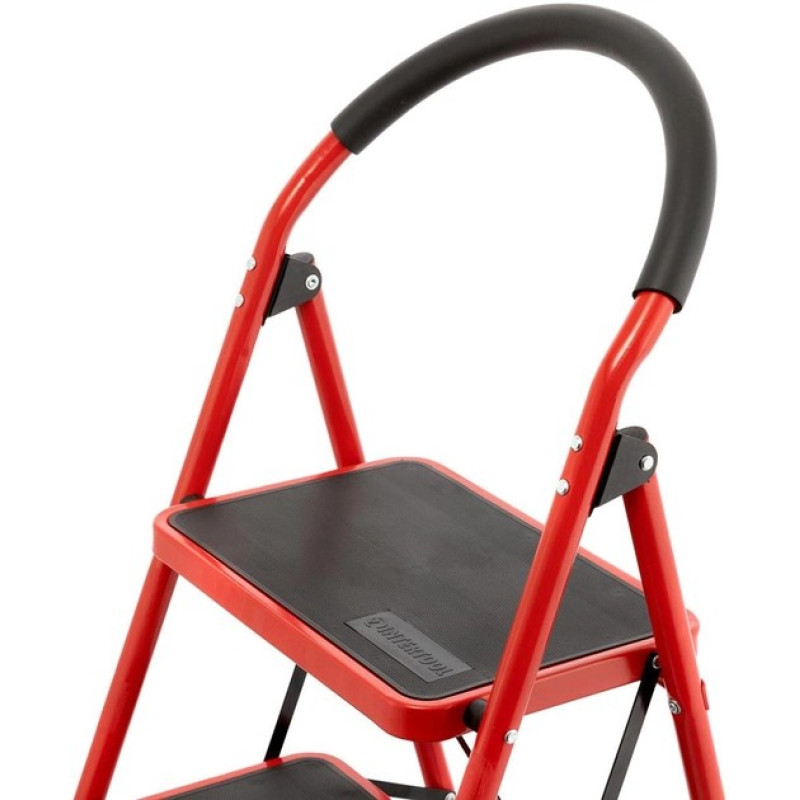 Посилена драбина складна на 3 ступені до 150кг висота 1131мм Red