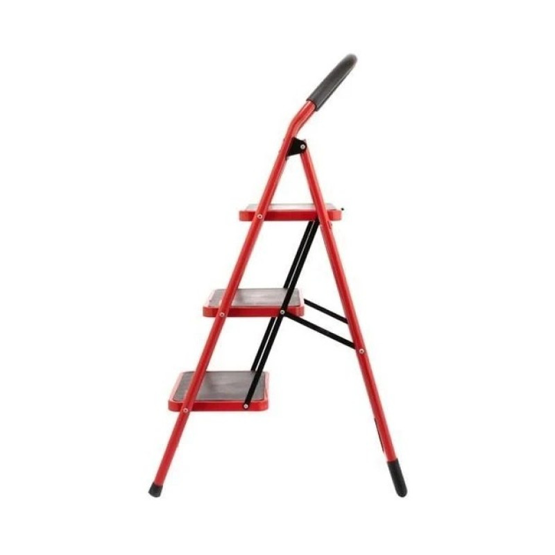Посилена драбина складна на 3 ступені до 150кг висота 1131мм Red