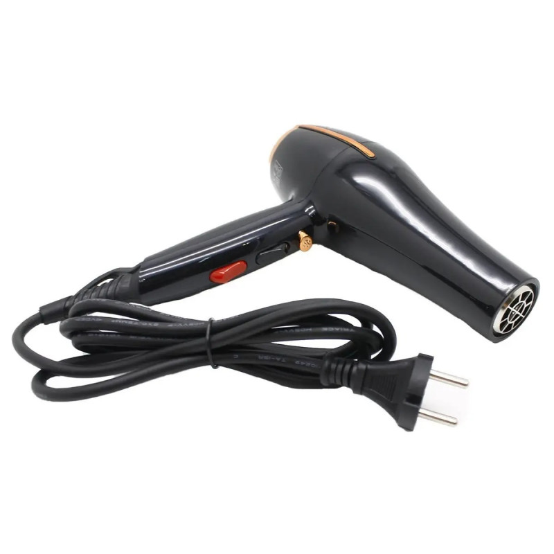 Професійний фен для волосся Gemei з насадками та подачею холодного повітря 3 режими Gemei GM-1780 3000Вт Black