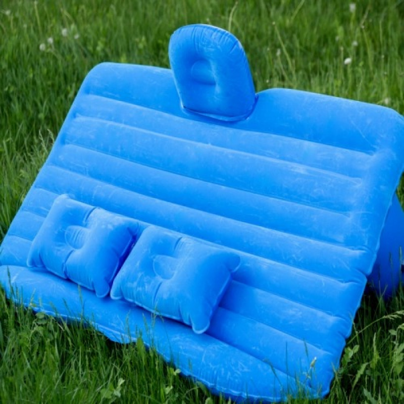 Автомобільне надувне ліжко-матрац у машину на заднє сидіння 135*88*45 см SY10132 Blue
