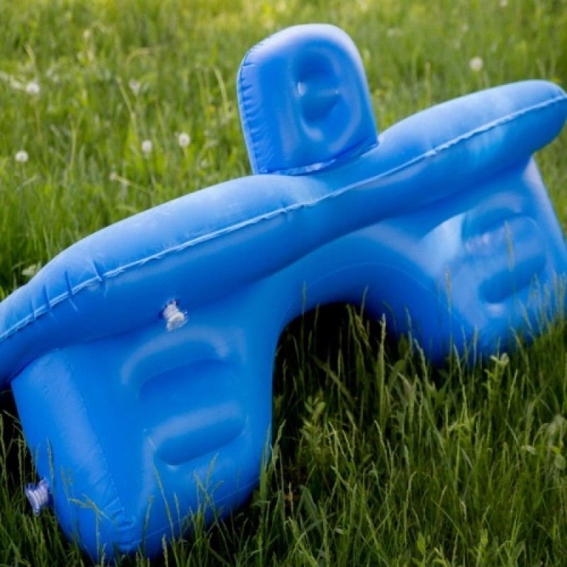 Автомобільне надувне ліжко-матрац у машину на заднє сидіння 135*88*45 см SY10132 Blue