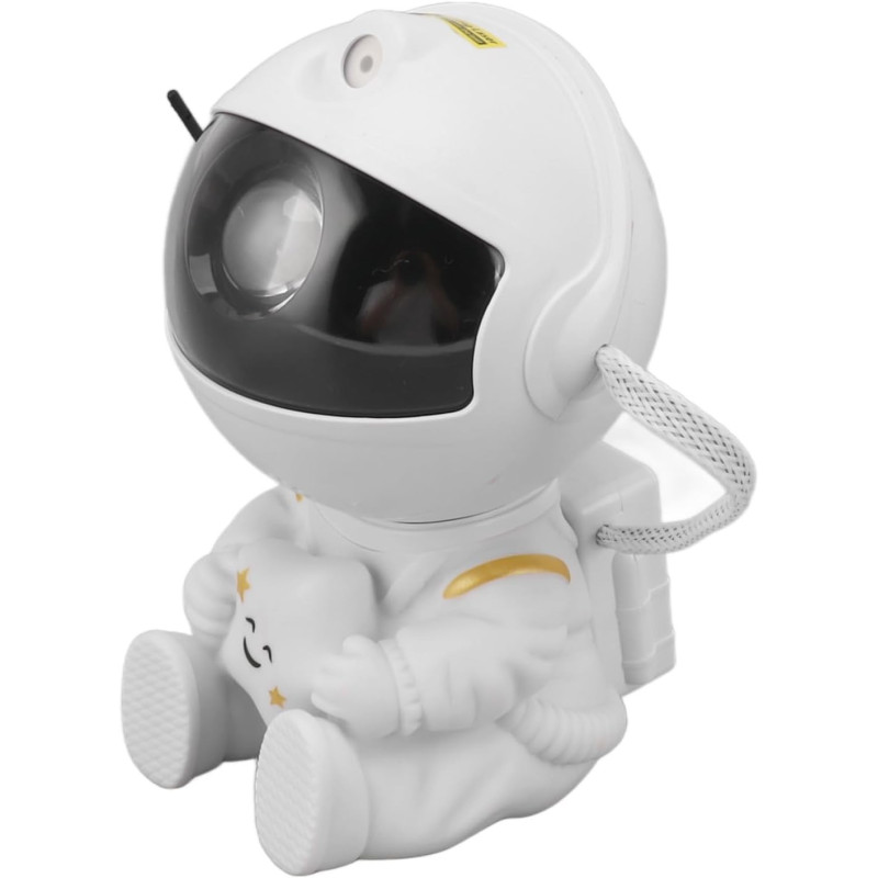 Дитячий нічник проектор зоряного неба з обертанням на 360 Космонавт сидящий MINI Farraray White