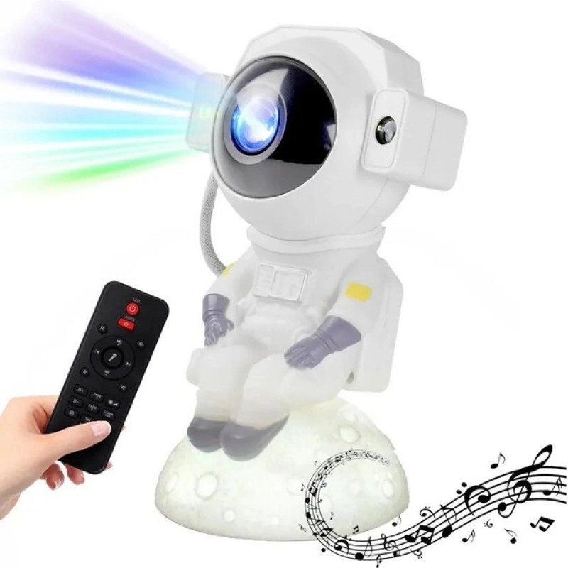 Ночник проектор Космонавт на місяці з підсвічуванням і пультом дистанційного керування 9 режимів світіння XD-20 White