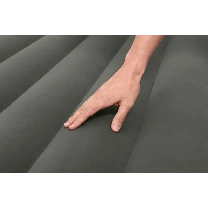 Надувний флокований двомісний матрац ПВХ з велюровим покриттям до 300кг Bestway 6713N 203x152x25см Olive