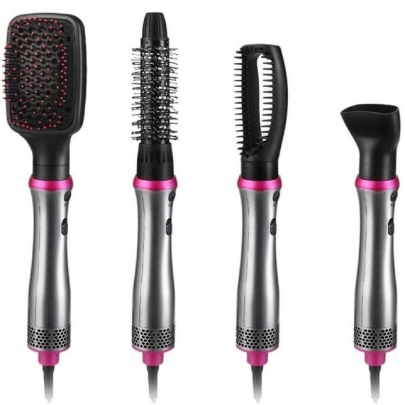 Фен стайлер 4в1 для укладання та завивки волосся багатофункціональний з насадками 700Вт VGR V-408 Grey