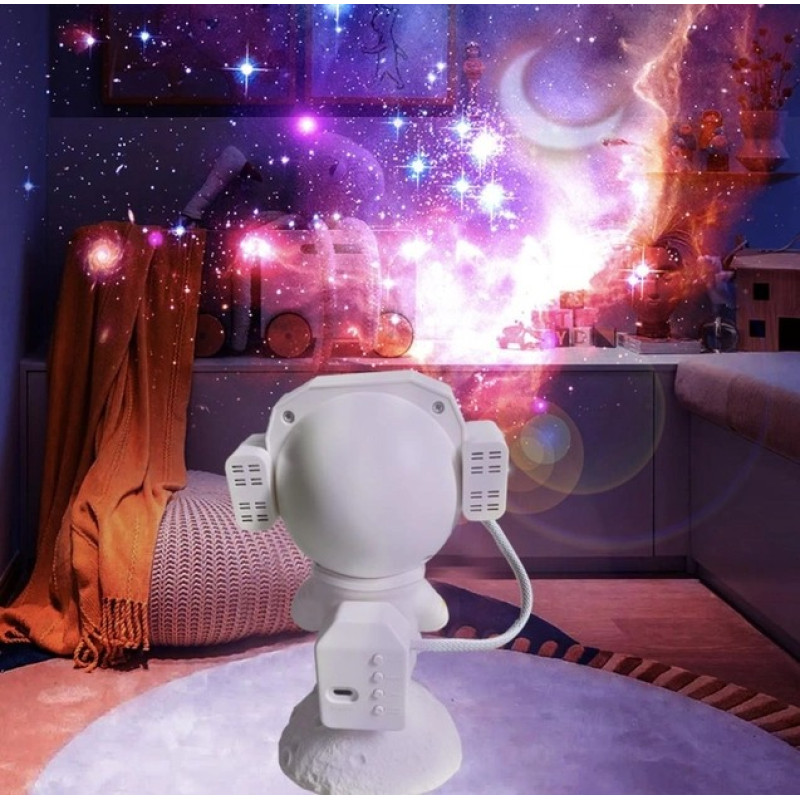 Ночник проектор Космонавт на місяці з підсвічуванням і пультом дистанційного керування 9 режимів світіння XD-20 White