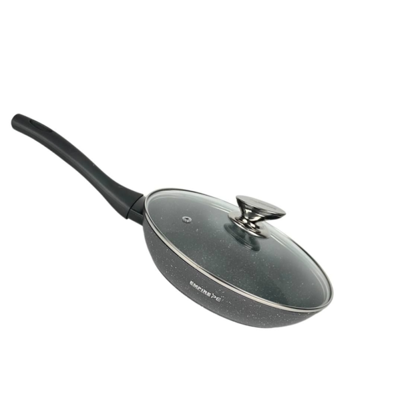 Набор посуды с 16 предметов каструли и сковорода с стекляными кришками Empire EM-7338 Gray