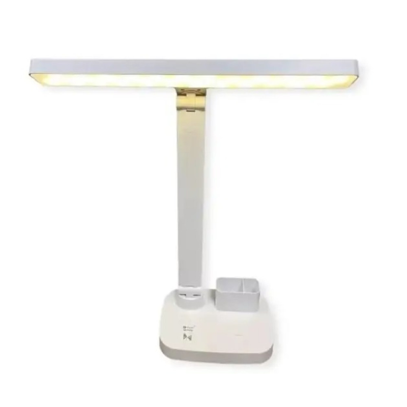 Лампа настільна поворотна DESEO для дому з органайзером на 2-х акумуляторах DIGAD 1975 White Лампа настільна поворотна DESEO для дому з органайзером на 2-х акумуляторах DIGAD 1975 White