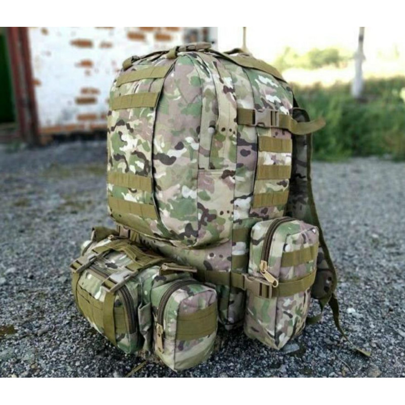 Тактичний рюкзак 50 л. з додатковими контейнерами 4в1 (Камуфляж)