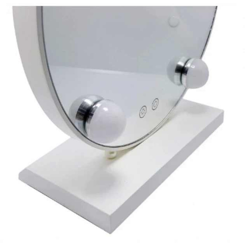 Настільне дзеркало для макіяжу Full Reflect LY-98 з LED підсвічуванням від USB та підставкою кругле White