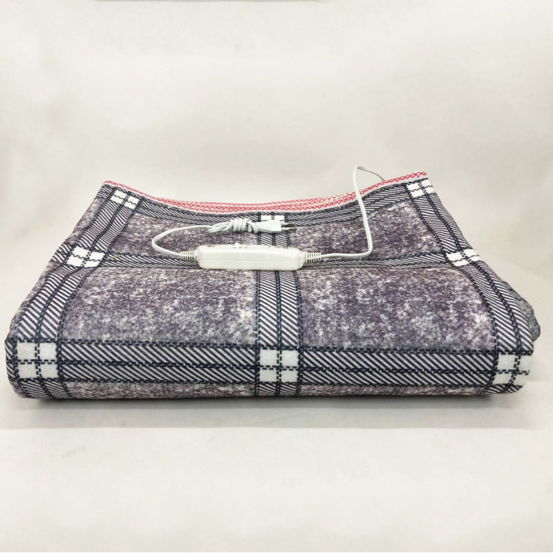 Електричне простирадло з підігрівом дворежимний перемикач з світловим індикатором Electric Blanket 150х180см Grey/Purple