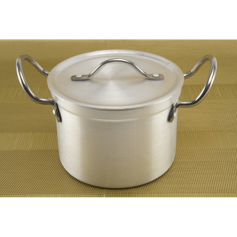 Набір алюмінієвих каструль із кришками з 12 предметів A-Plus 0431-0436 Silver