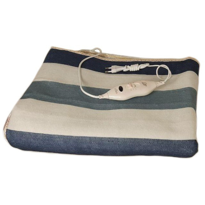 Електричне простирадло з підігрівом різнокольорові смуги плавний регулятор температури 150х120см Electric Blanket EC-3219 Multicolor